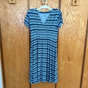 LL Bean blue patterned dress